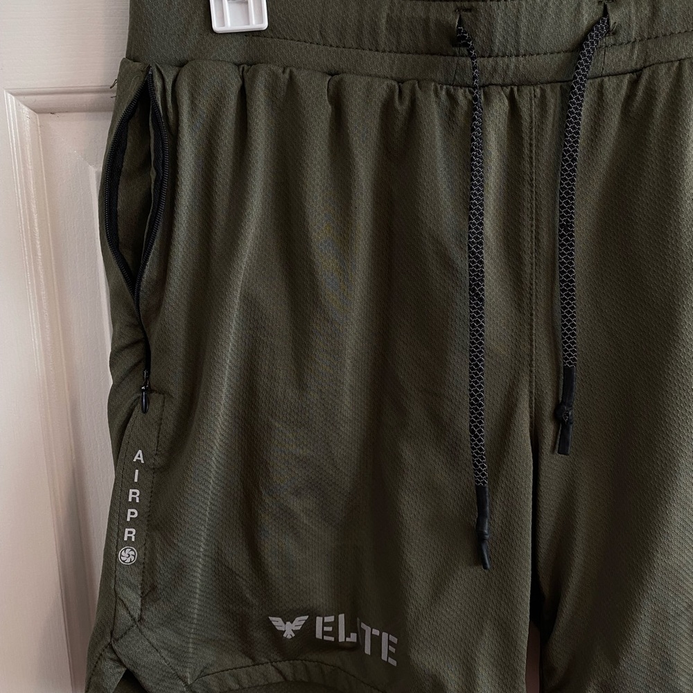 Men's Olive Green Shorts - Picture 2 of 3